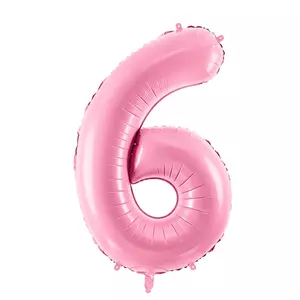 Party Lufi fólia 86cm 6.születésnapra rózsaszín
