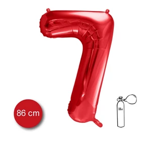 Party Lufi fólia 86cm 7.szám születésnapra piros