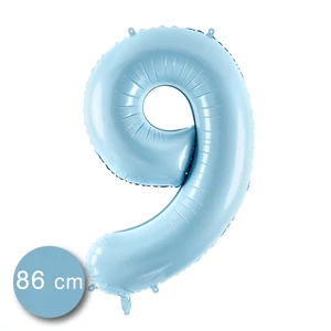Partylufi fólia 86cm 9.születésnapra, világoskék