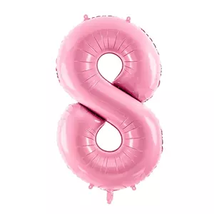 Party Lufi fólia 86cm 8.születésnapra rózsaszín