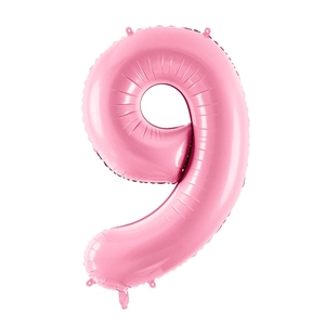 Party Lufi fólia 86cm 9.születésnapra rózsaszín