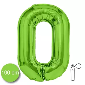 Party Lufi fólia 100cm 0.szám születésnapra zöld