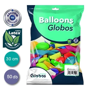 Party Lufi 30cm egyszínű pasztel lufik 50db/csomag