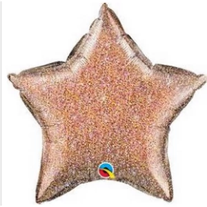 Party Lufi Rose Gold 20"-51cm Glittergraphic Csillag Fólia Party Lufi fólia lufi +hélium