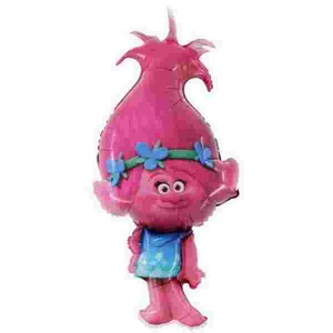 Partylufi Super óriás Trolls Troll mintás rózsaszín troll lány Poppy Fólia Léggömb+hélium Super Shape