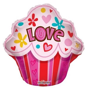 Party Lufi Szerelem 18"-45cm love muffinos Fólia Léggömb+hélium