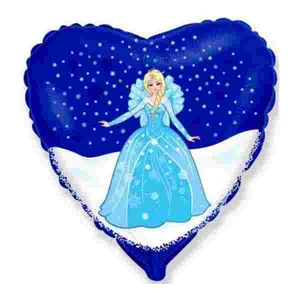 Party Lufi szülinapi 18"-46cm Szív alakú Frozen mintás Jégvarázsos Fólia Léggömb+hélium