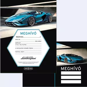 Party meghívó Ars Una 24' borítékkal Lamborghini (5336) 50223367