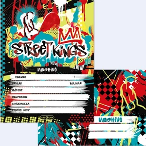 Ars Una party meghívó 24' borítékkal Street Kings gördeszkás 50223572 prémium minőség