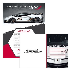 Party meghívó borítékkal 20' Ars Una Lamborghini-2 50220267 kollekció