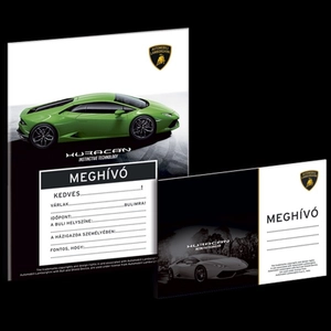 Party meghívó borítékkal autós Lamborghini, autó 15 Ars Una kollekció !