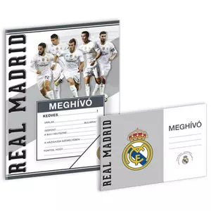 Party meghívó borítékkal Real Real Madrid Focis 15 Ars Una kollekció !