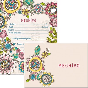 Party meghívó borítékkal Virág Flowers - Színes virágok - 17 Ars Una 90223600 kollekció !