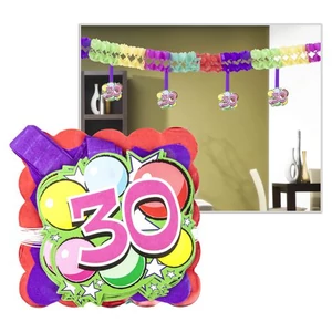 Party banner papír girland 30 4mx12x12cm 12db-os