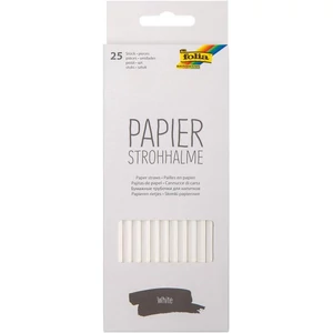Party papír szívószálak 20cm 25db/csomag "fehér "fehér