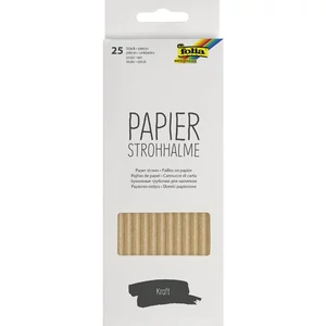 Party papír szívószálak 20cm 25db/csomag "natúr "natúr