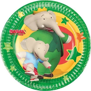 Party tányér papír 23cm Babar fóliázott papírtányér R552236
