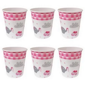 Party pohár 230ml rózsaszín elefántos papír pohár 6db/csomag