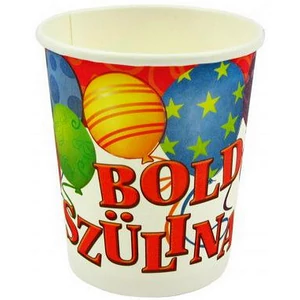 Party pohár 250 ml Boldog szülinapot! 6db/csomag léggömbös