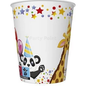 Party pohár 250ml 8db-os,állat mintás