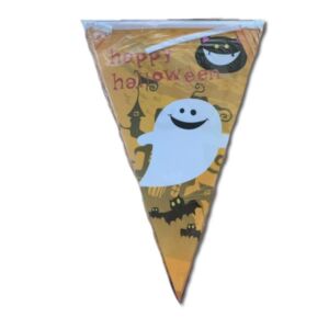 Party dekor Halloweeni zászló, cicás szellemes 