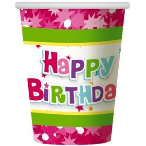 Party pohár 2,7ml Happy Birthday Pink 6db/csomag