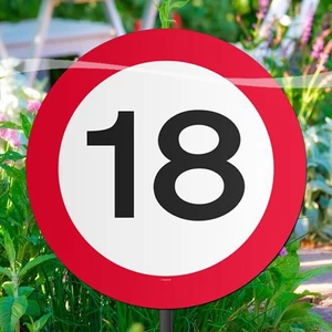 Party Sebességkorlátozó tábla kerti tábla 18-as