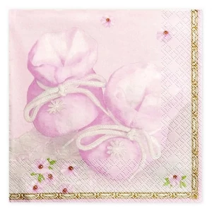 Party szalvéta PartyDeco 3rétegű papír, 33x33cm Rózsaszín cipős (20lap/csomag) parti szalvéta