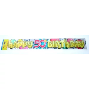 Party banner szülinapi felirat Happy Birthday 50-es 3, 6m