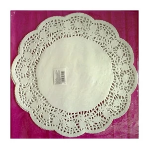 Party tortaSzalag csipke kör fehér, 30cm - (12lap/csom) 