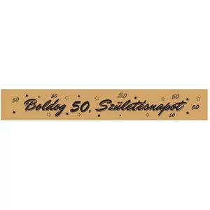 Party vállszalag szülinapra arany színű, Boldog Születésnapot felirattal, 50-es, számos