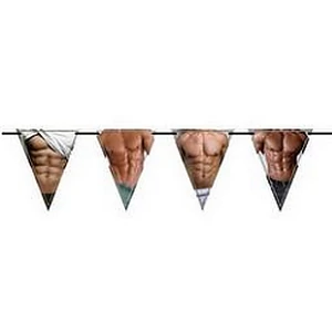 Party banner lánybúcsú Izmos Kocka Hasú Pasik zászlófűzéren, 6 m
