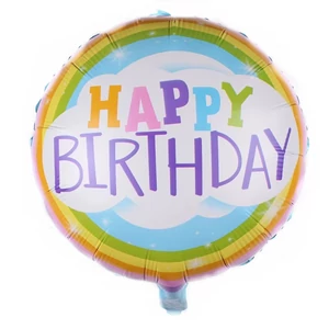 Partylufi fólia Happy Birthday felhők gömb 45 cm