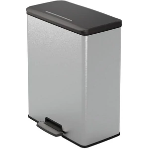 Pedálos szemetes újrahasznosított műanyag 65 CURVER  Deco bin  fekete/ezüst