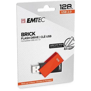 Pendrive 128GB USB 2.0 EMTEC C350 Brick narancssárga