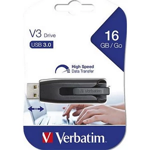 Pendrive 16GB USB 3.0 60/12 MB/sec V3 fekete-szürke VERBATIM