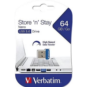 Pendrive 64GB USB 3.0, 80/25MB/sec VERBATIM NANO STORE ´N´ STAY