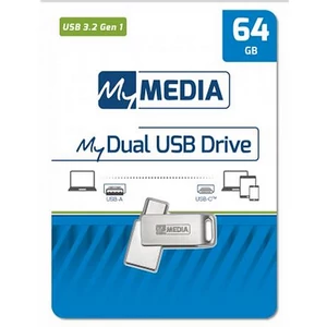 Pendrive 64GB USB 3.2 Gen1 + USB-C alumínium ház MYMEDIA "Dual" (by VERBATIM)