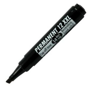 Permanent 12 fekete 1-4mm vágott hegyű alkoholos filc alkoholos marker, filc