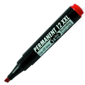 Permanent 12 piros 1-4mm vágott hegyű alkoholos filc alkoholos marker, filc