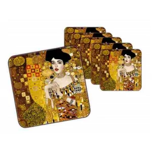 Poháralátét parafa 10x10cm, 6db-os,Klimt:Adele Bloch
