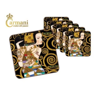 Poháralátét parafa 10x10cm, " Klimt: Várakozás