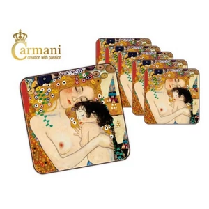 Poháralátét parafa 10x10cm, "Klimt: Anya gyermekével