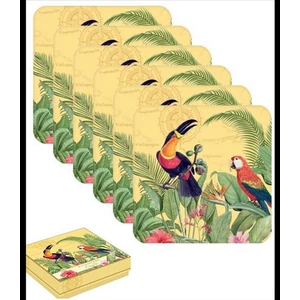Poháralátét parafa 6db-os 10,5x10,5cm, Exotic Paradise