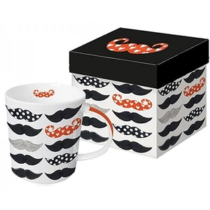 Bögre Porcelán 0,35l díszdobo Bögre teás, karácsonyi mintás Les Moustaches porcelán
