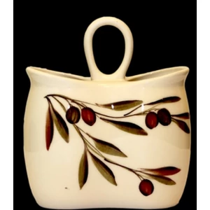 Fakanáltartó Porcelán 17x9,5x20cm olajbogyós kézzel festett