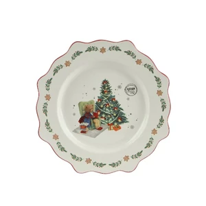 Porcelán tányér karácsonyi mint. maci fenyőfával SDKAE25 20cm