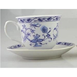 Porcelán teáscsész + alj Kék 8, 1x13, 7cm