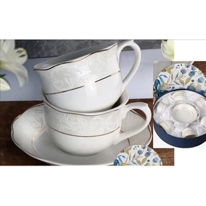 Porceláncsésze+alj 220ml Sarah 2 személyes, dobozban