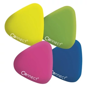 Radír Connect háromszögletű sárga, zöld, rózsa, kék